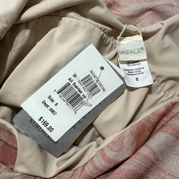 NWT L*Space Phoebe Printed Classic One-Piece‎ Swimsuit in All Swirled Up Size 8 - Picture 4 of 6